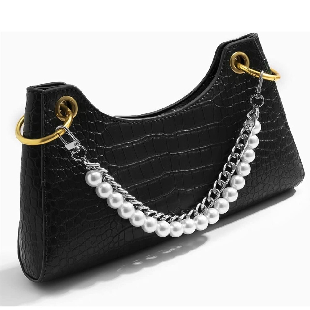PEARL & SILVER CHAIN ATTACHMENT FOR CLUTCH PURSE